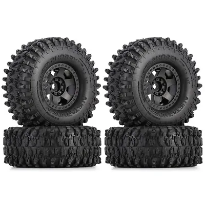 4PCS 2.2  Beadlock Tires Wheel Rims For Axial SCX10 TRX4 Crawler 1/10 Cars • £32.40