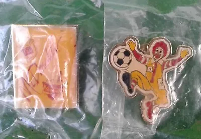 2 McDONALDS PIN / BUTTON BADGES - RONALD McDONALD & COCA COLA. • £4.99