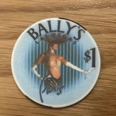 Vintage Casino Chip $1 BALLY'S PARIS Hotel Las Vegas Nevada Poker Gaming Coin • $5.99