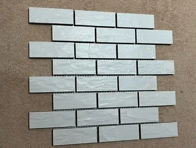 SMALL WHITE MOSAIC TILE SHEET Brick Pattern  330MM • £6.95