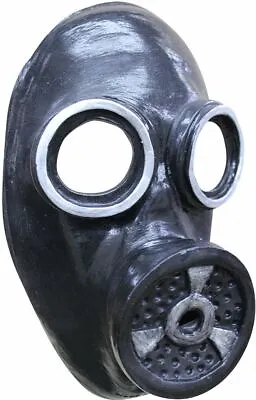 Black Gas Mask 7 Latex Face Mask Scary Halloween Horror • £7.49