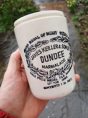 Very Good Condition Antique  James Keiller Dundee Marmalade Stoneware Pot • £24.99