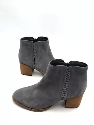 Women's Blondo Nina Waterproof Dark Grey Suede Block Heel Ankle Boots - Size 8 • $9.99