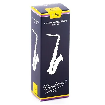 $45.99 • Buy Vandoren Tradtional Bb Tenor Saxophone Reed 1.5 - Box Of 5