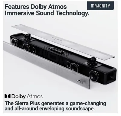 Majority Sierra 2.0.2 Dolby Atmos SoundBar | Surround Sound | HDMI Arc |Free P&P • £175