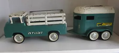 Vintage Nylint Ford Econoline Stake Truck & Horse Trailer • $125