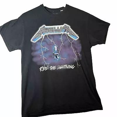 Metallica Ride The Lightning Graphic T-shirt Men Medium Black Band Music A290 • $9.99