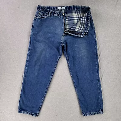 Vintage Flannel Lined Jeans 42x30 Classic Heavy Denim Quality Work • $16.82