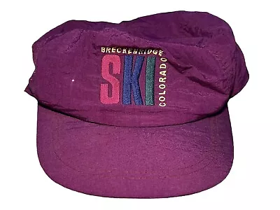 Vintage Ski Breckenridge Trucker Hat Purple Embroidered Adjustable • $12