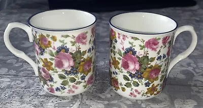 2 X SADLER WELLINGTON CUPS MUGS ( FLORAL DESIGN) VINTAGE. • £15