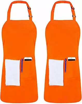 Adjustable Bib Apron (2-Pack) Water Oil Resistant Chef Aprons Utopia Kitchen • $152