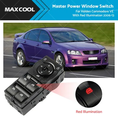 Master Power Window Switch For Holden Commodore VE With Red Illumination 06-13 • $29.99