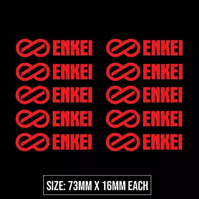 10x ENKEI WHEEL DECALS Stickers - Red - JDM Skyline GTR Silvia EVO WRX RX7 • $7.95