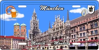 Munich Germany Metal Plate Car License Plate Motif Embossed 11 13/16in • $11.69