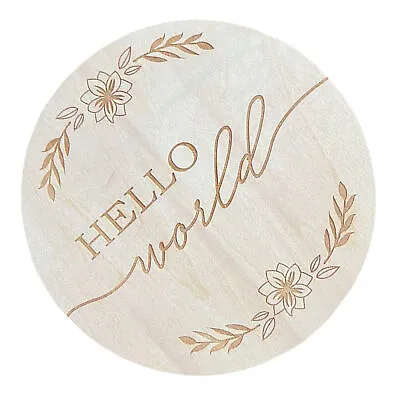 (L2)Baby Announcement Sign Hello World Baby Sign Photo Prop 5.9in Round • $6.67