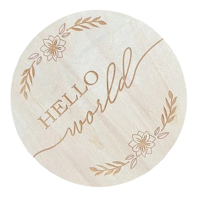 (L2)Baby Announcement Sign Hello World Baby Sign Photo Prop 5.9in Round • $6.67