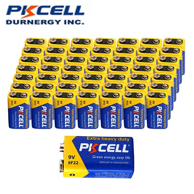 50pcs 9Volt Batteries 9V PP3 6F22 MN1604 Zinc-Carbon For Digital Clocks • $39.99