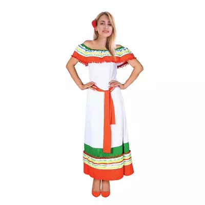 Mexican Dress Fiesta Spanish Senorita Fancy Dress Up Ladies Costume • $39.99