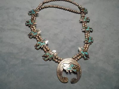 Vintage ZUNI  PEYOTE BIRD  Necklace • $120.49