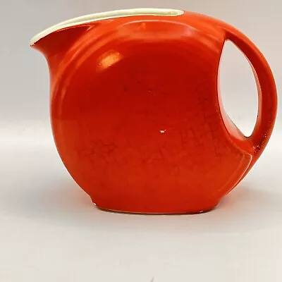 Vintage Persimmon Cameron Ceramic Small Disc Pitcher Pottery USA • $13.99