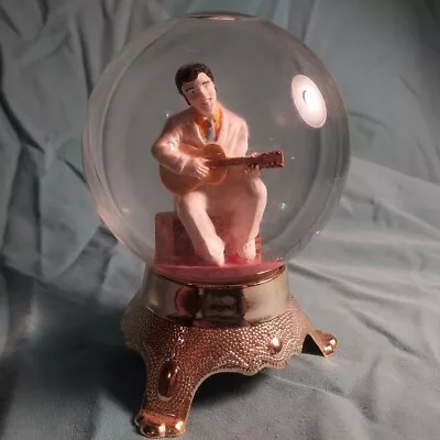 Vintage Eleco ELVIS PRESLEY In White With Guitar - 4  Snow Globe - 5 1/2  Tall • $12.95