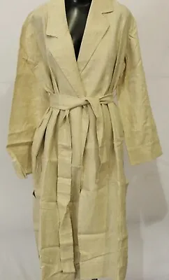 Mango Women's Tie Front 100% Linen Trench Coat CL8 Light/Pastel • $47