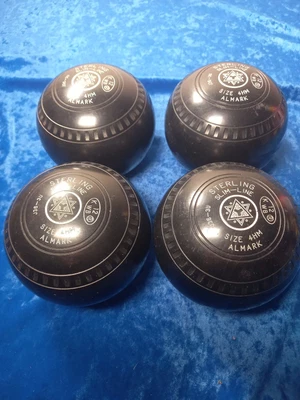 £59.99 • Buy Almark Green Bowls Size 4 HM Sterling Slimline Black With The Original Box. 