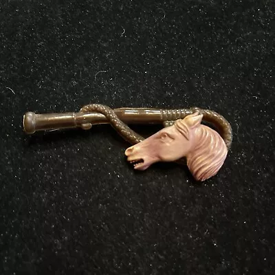 Equestrian Plastic Horse & Whip Brooch Pin VTG 24-12 - Read • $5.95