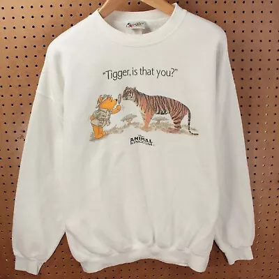 Vtg DISNEY Animal Kingdom Winnie The Pooh Tigger Sweatshirt Fits XL / 2XL • $58