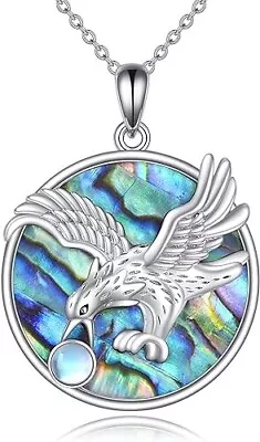 925 Sterling Silver Eagle Necklace Pendant Jewelry Gift For Women • £66.58