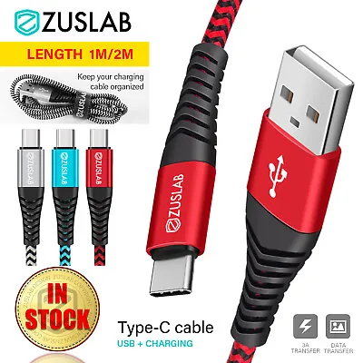 ZUSLAB Nylon USB Type C 3A Charger Cable Charging Data For Samsung Huawei Google • $7.56