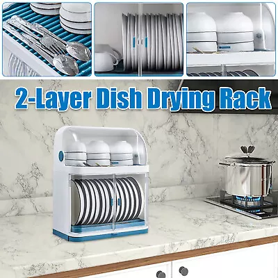 Bowl Tableware Drying Shelf Kitchen 2 Tier Dish  Drainer Rack Holder Storage Box • $33.26