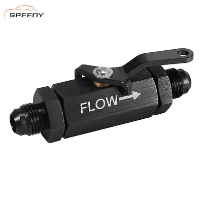 3/8  AN6 6AN Inline Fuel Shut Off Valve Flow Cut Male Fitting Black Cable Lever • $10.22