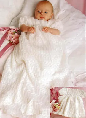 Knitting Pattern Copy 2160.  Baby Dress & Christening Gown.  18  Chest.  2ply • £2.89