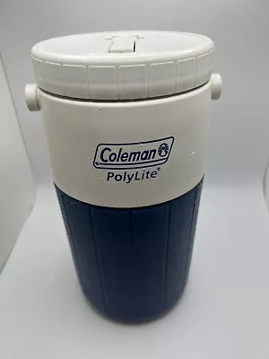 Vintage Coleman Blue Poly Lite 1/2 Gallon Water Cooler With Flip Spout Screw Lid • $9.99
