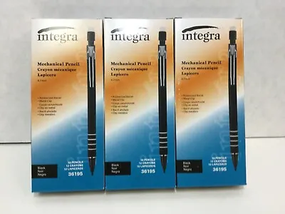 Integra Rubber Barrel 0.7 Mm Mechanical Pencil Black Rubber Barrel 3 Dozen • $10.98