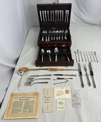 Vtg 1938 Oneida Heirloom Silver Plated Flatware W/ Box Grenoble Prestige Papers • $99.99