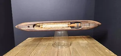 16  Shuttlecock Vintage Wooden Loom Weaving Boat End Feed  Plus Spool Metal Tips • $15