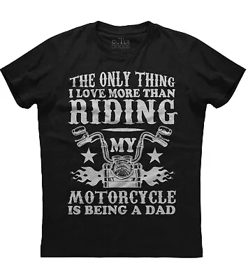 I Love More Than Riding My Motorcycle Mens Short Sleeve New Cotton Black T-shirt • $17.95