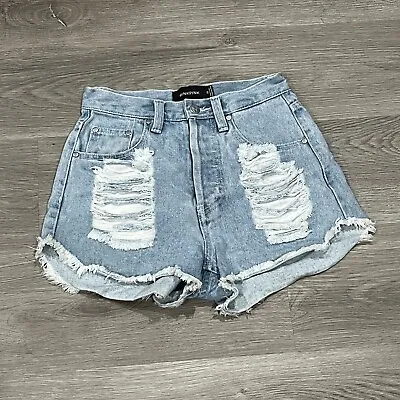 Minkpink Womens Shorts Size XS X-Small Denim Distressed Cut Off High Waist • $6.78