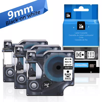 3X Compatible Dymo D1 40913 Label Tape Cassette Refill 9mm LabelManager 160 260P • £8.99