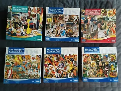 Lot Of 6 Saturday Evening Post Mega Puzzle 1000 PC EUC Norman Rockwell • $25