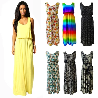 £6.99 • Buy Women's Jersey Puffball Racer Back Vest Long Tops Ladies Toga Balloon Maxi Dress