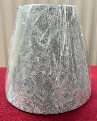 Vintage Maison Lace Print Taper Candle Lampshade Pale Green & White Brand New • £28
