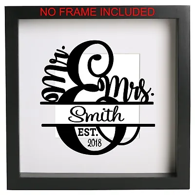 Wedding Day Monogram Personalised Vinyl Sticker Ribba Box Frame Gift Anniversary • $5.04