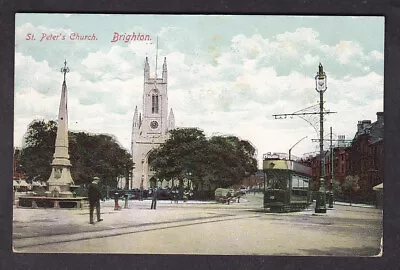 £7 • Buy Sussex BRIGHTON St Peters's Church Tram #30 Used 1910 Postcard PPC