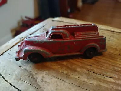 Vintage Manoil Firetruck  Rescue Streamline Metal Toy 4.5  With Tires • $18