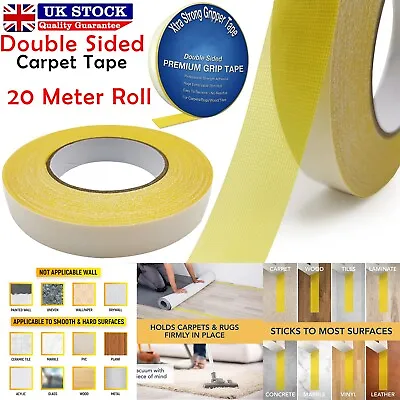 Extra Strong Tape Double Sided Carpet Rug Adhesive Craft Gripper Mesh Sticky UK • £5.28