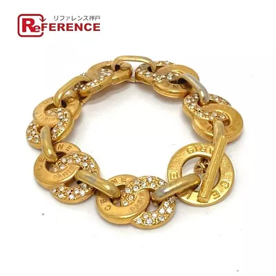 Celine Logo Vintage Accessories Bracelet Gp/Rhinestone Women'S Gold Used • $201.43