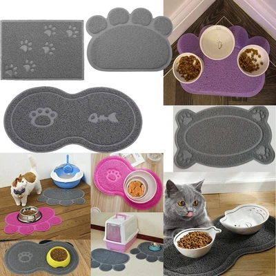 £3.89 • Buy Pet Dog Puppy Cat Feeding Mat Pad Cute PVC Bed Dish Bowl Food Feed Placemat